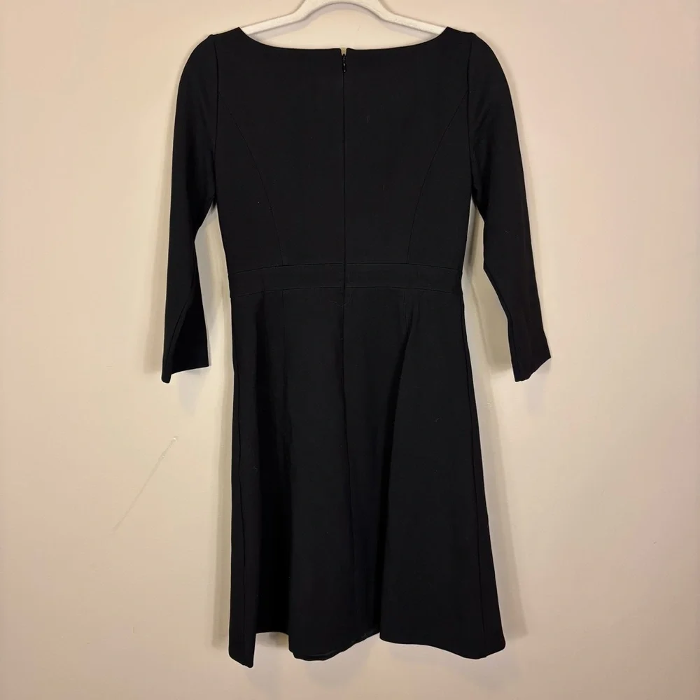 J. Crew Boat Neck Black 3/4 Sleeve Women's‎ Dress 4